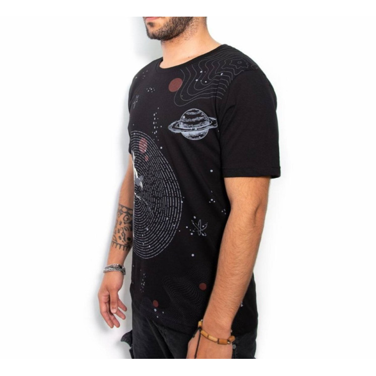 T-shirt Cotton-rich Oversize Noir - Space COT0013-2