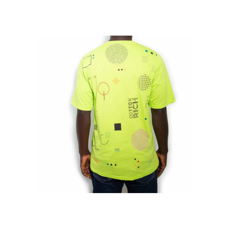T-shirt Cotton-rich Oversize vert lime - Geometric COT0011-3