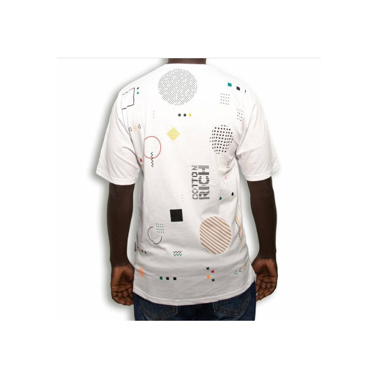T-shirt Cotton-rich Oversize blanc - Geometric COT0011-1