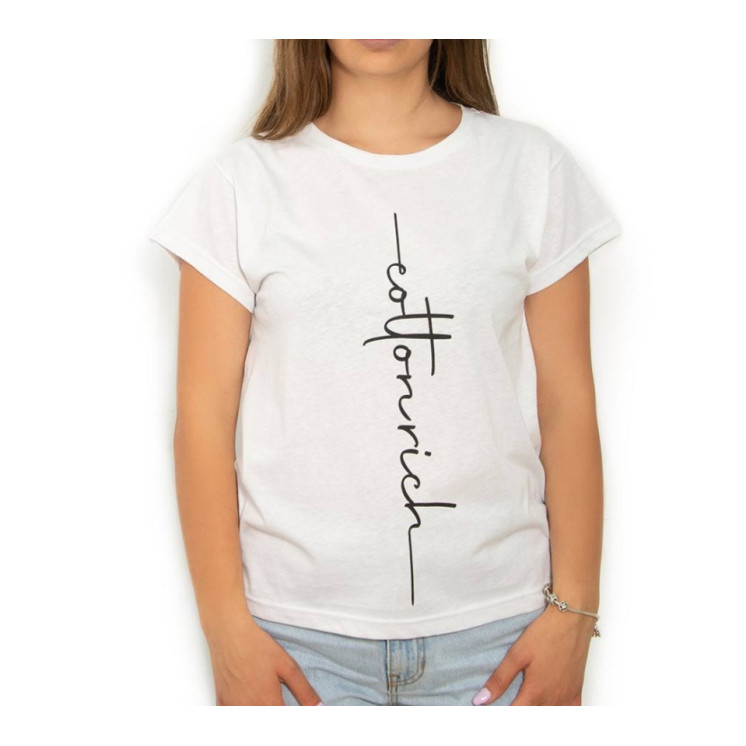 T-shirt Cotton-rich basic blanc - Classic COT0007-1