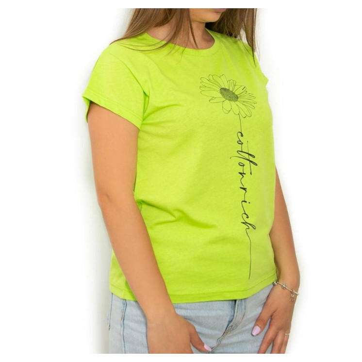 T-shirt Cotton-rich basic vert lime - Daisy COT0006-4