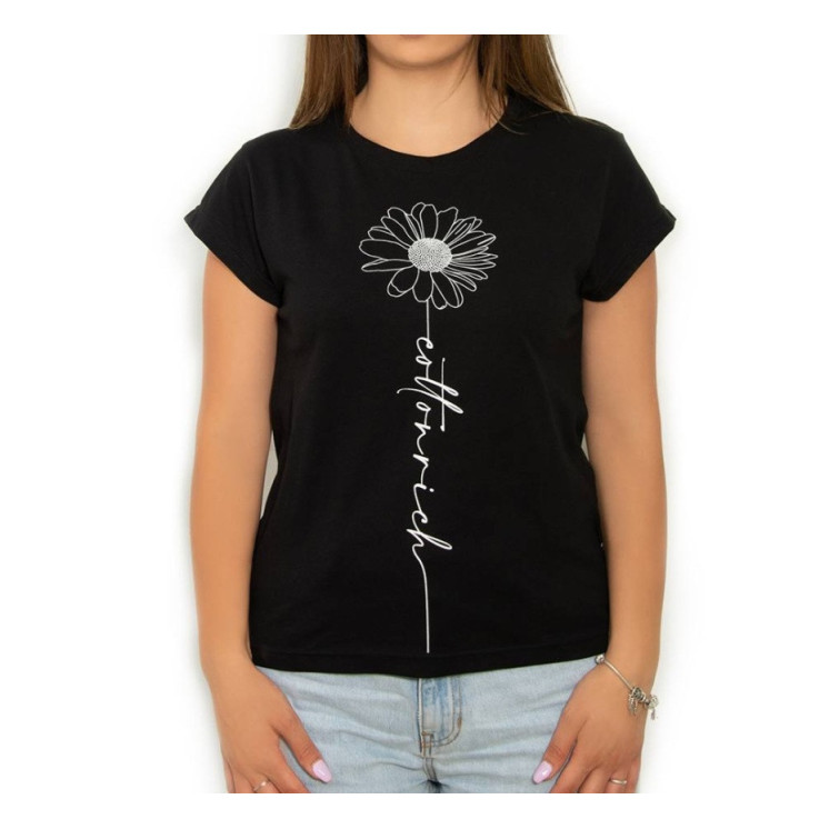T-shirt Cotton-rich basic noir - Daisy COT0006-2