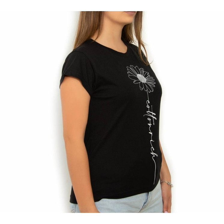 T-shirt Cotton-rich basic noir - Daisy COT0006-2