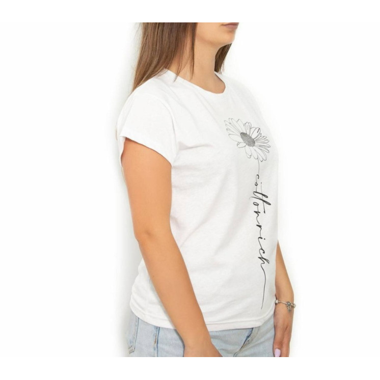 T-shirt Cotton-rich basic blanc - Daisy COT0006-1