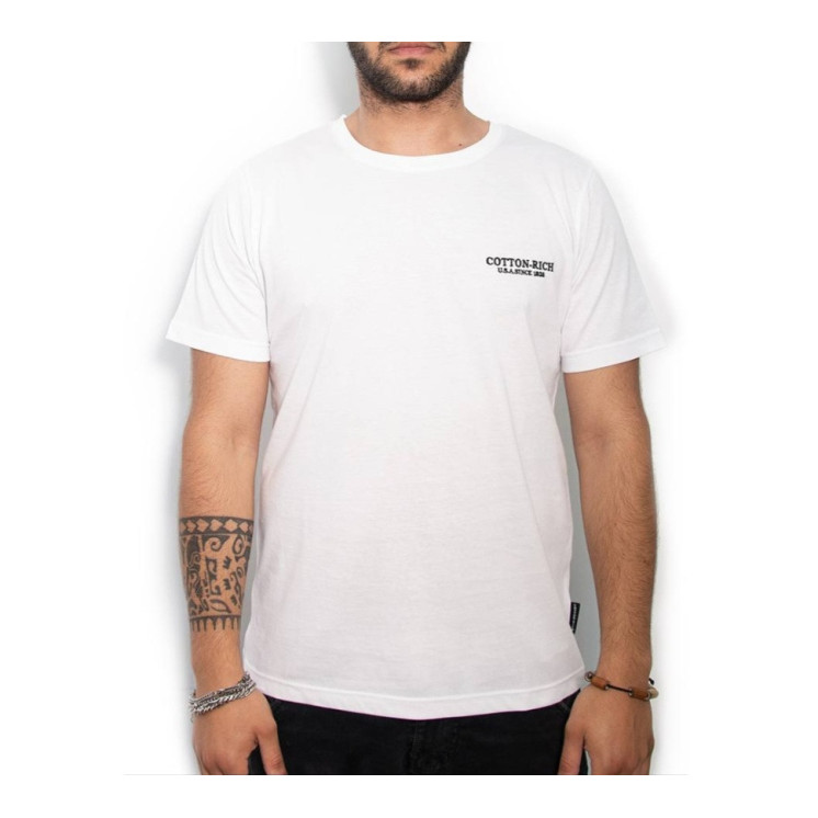 T-shirt Cotton-rich blanc avec broderie COT0004WHT