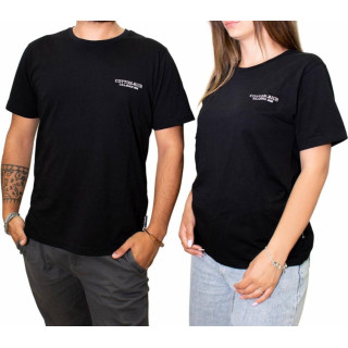 T-shirt Cotton-rich noir avec broderie COT0004BLK