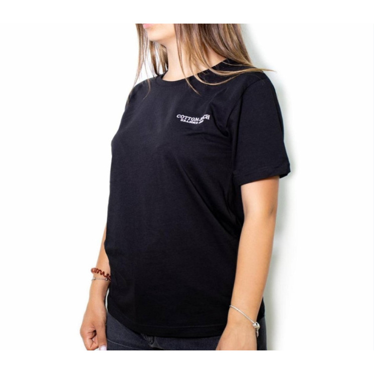 T-shirt Cotton-rich noir avec broderie COT0004BLK