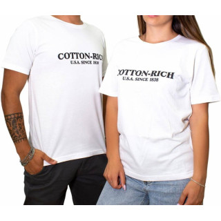 T-shirt Cotton-rich blanc avec  imprimé COT0003WHT