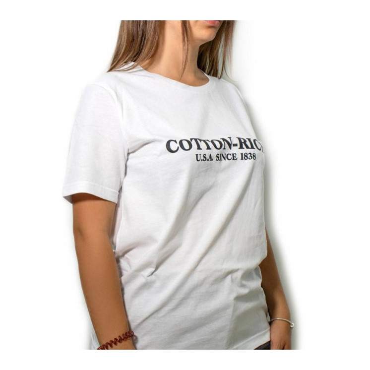 T-shirt Cotton-rich blanc avec  imprimé COT0003WHT