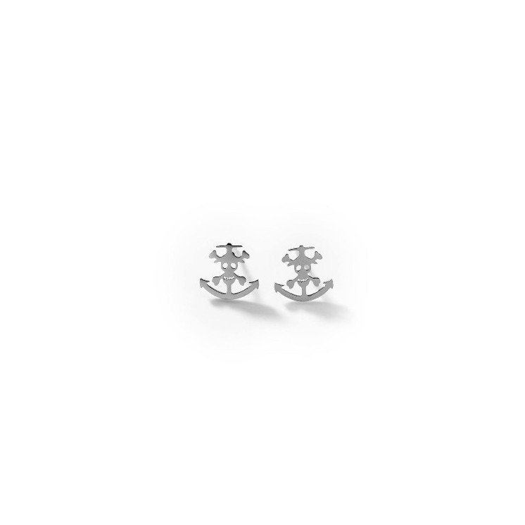 Boucles d'oreilles ancre et crâne BIGOA018 par Gioyes