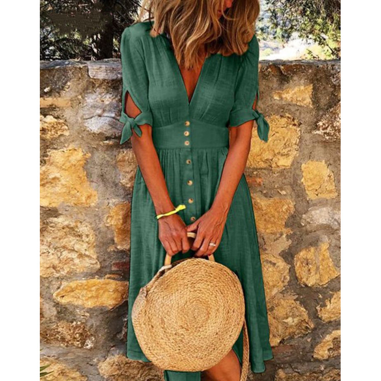 Robe longue lacets