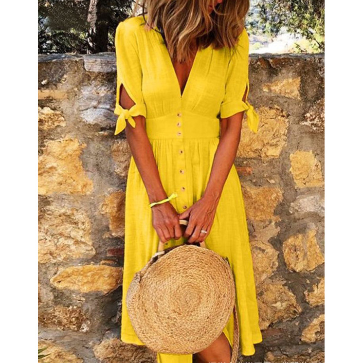 Robe longue lacets