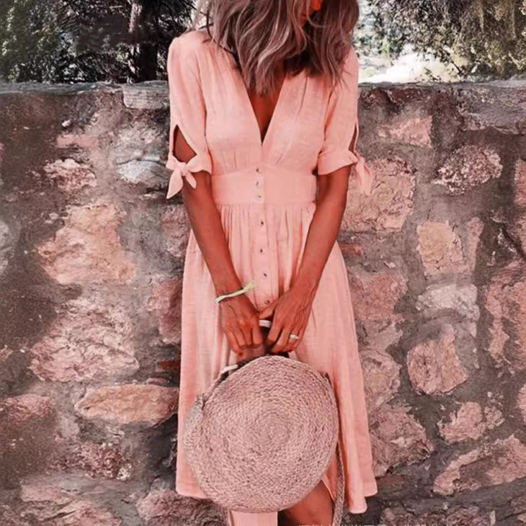 Robe longue lacets