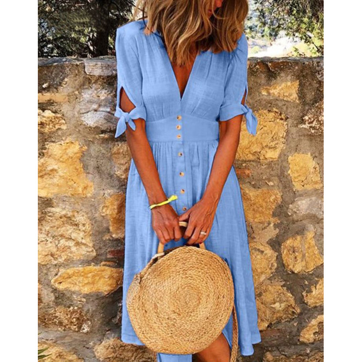 Robe longue lacets