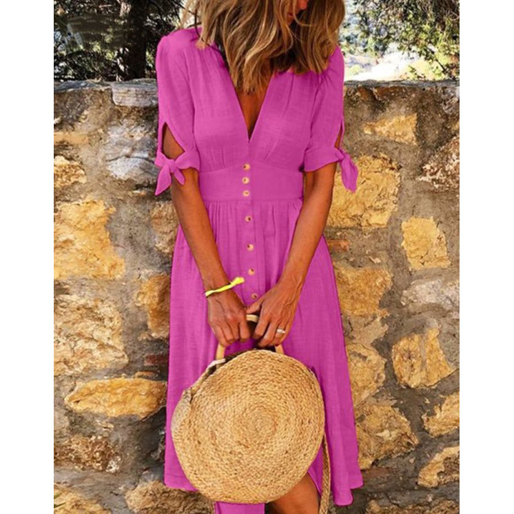 Robe longue lacets